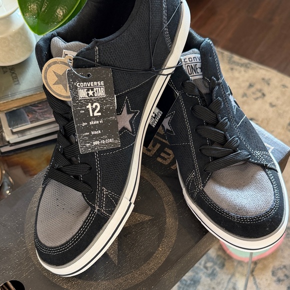 Converse one Star sport Skate VI Sneakers rare 2007 new black and gray leather - Picture 6 of 17